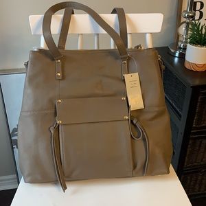 Kooba Taupe Zip Closure Leather Tote
